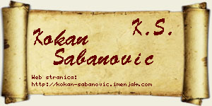 Kokan Šabanović vizit kartica